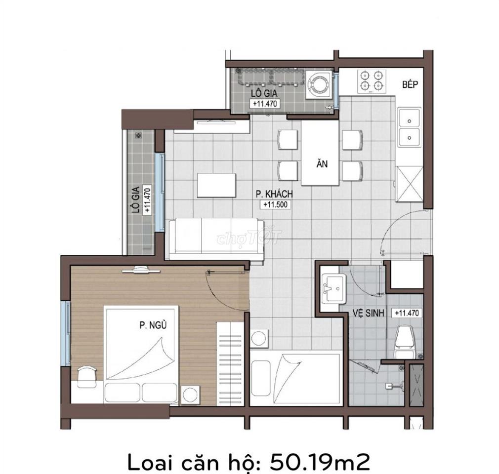 Cho thuê căn hộ Conic Riverside, 2PN2W,  vào ở liền