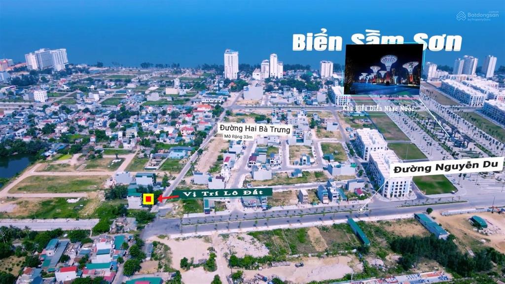 Bán lô đất vàng đường hai bà trưng, cách biển sầm sơn chỉ 600m, sổ đỏ trao tay, giá rẻ nhất
