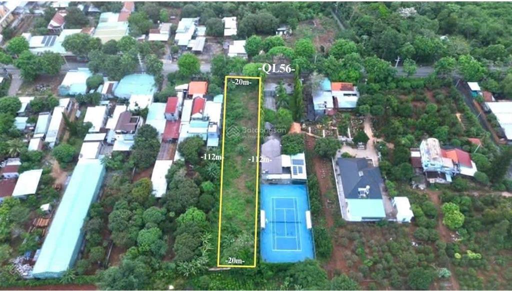 Bán đất mặt tiền quốc lộ 56 hoà long tp bà rịa ngay trung tâm 2.200m2 có 375m2 đất ở sổ hồng riêng