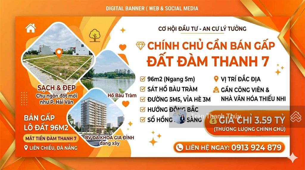 [giá rẻ] chủ cần bán gấp đất đàm thanh 7  96m2  gần hồ,gần công viên giá nhỉnh 3 tỷ