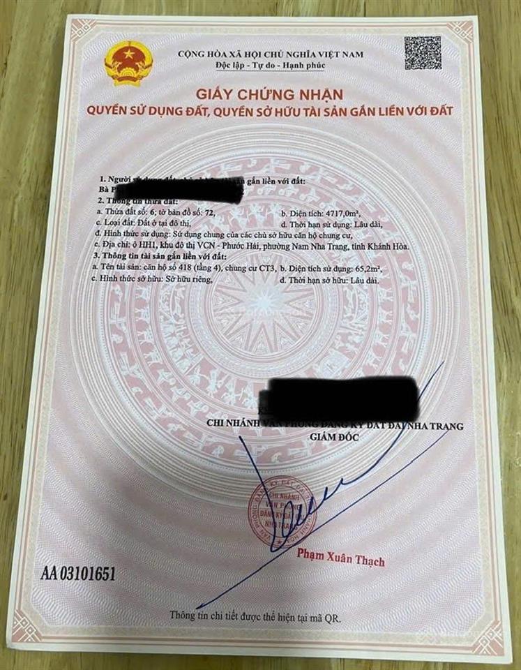 Bán căn hộ trung tâm tp nha trang đường tố hữu ct3  vcn phước hải. (2pn  2 wc) full nội thất