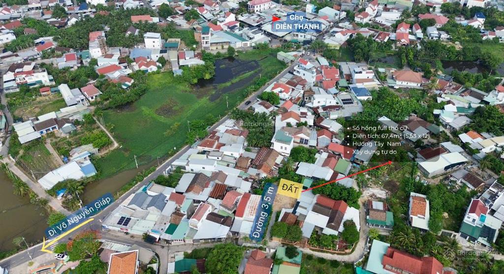 Bán đất đường huỳnh thúc kháng gần khu tđc xã diên toàn kết nối võ nguyên giáp chỉ 500m. sđ thổ cư
