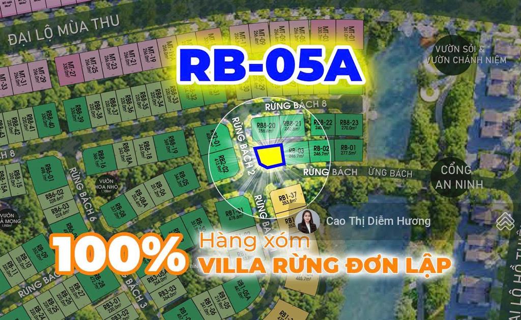 Hàng hiếm  biệt thự rừng đơn lập góc 2 mặt tiền hot nhất eco retreat giá 19,3 tỷ gần hồ thiên nga