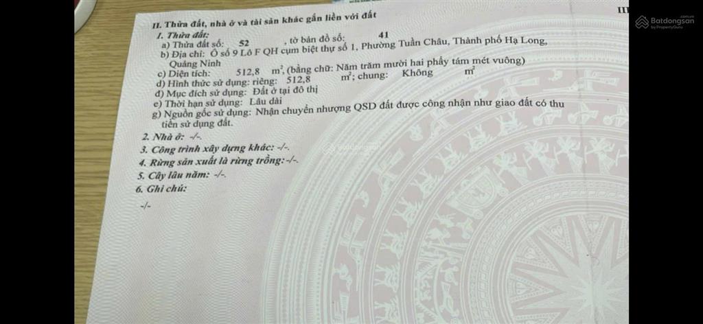 Bán lô đất biệt thự đồi tuần châu, view mặt biển vịnh hạ long, giá cần bán