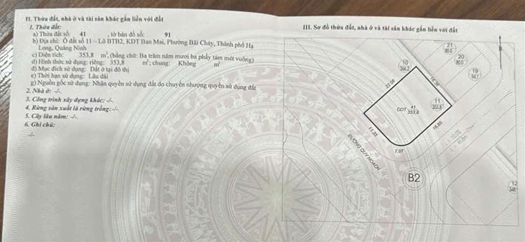 Bán đất biệt thự đồi ban mai bãi cháy