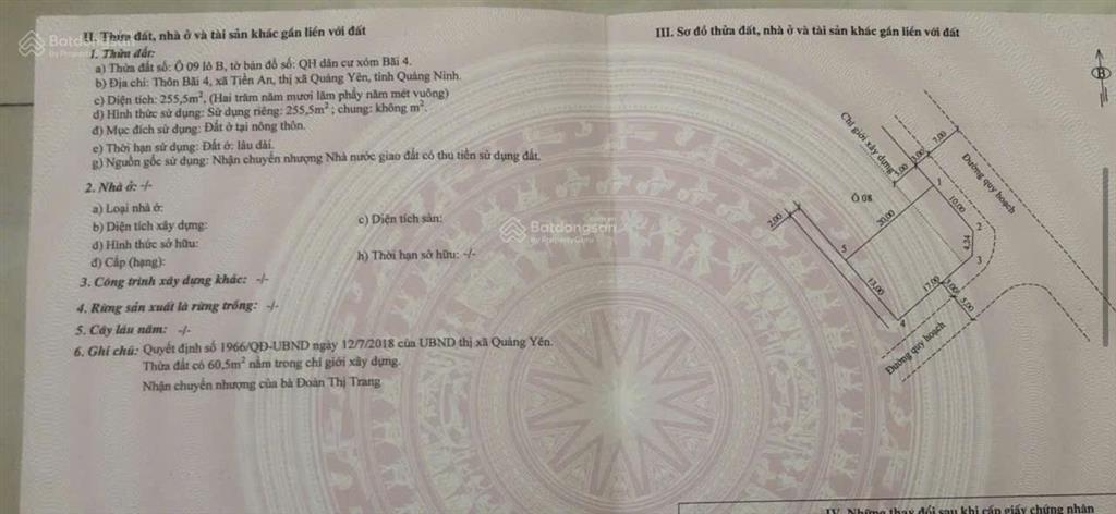 Chủ nhà cần bán lô góc 2 mặt tiền tại phường quảng yên, cửa ngõ đi vào siêu dự án hạ long xanh