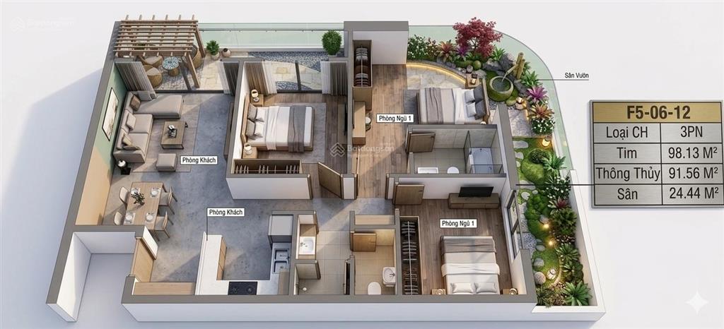 Dự án fourscăn 3 phòng ngủ sân vườn124m2giá 5,9 tỷhướng đông bắccăn ngoại giao hiếm có