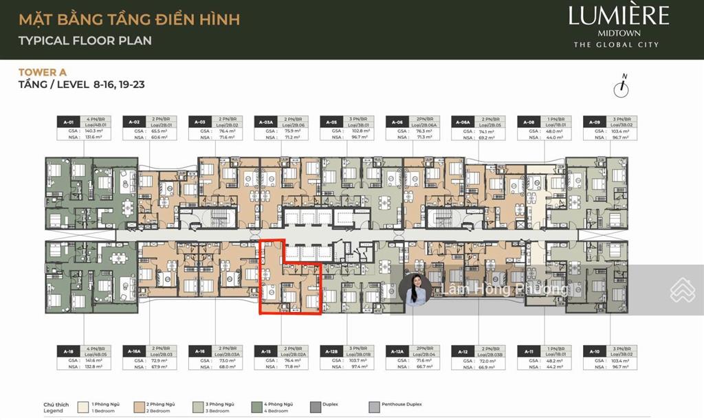Bán căn hộ 76m2 view tttm lumiere midtown tầng 20 giá 12.3 tỷ đã ký hđmb  0939 220 ***