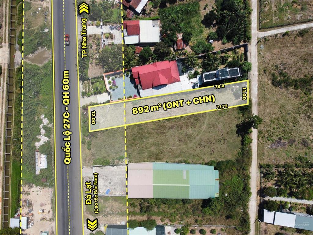 Bán đất mặt tiền quốc lộ 27c, 2 mặt tiền trước sau. gần các kđt diên thạnh mới. 7.2 tỷ đồng