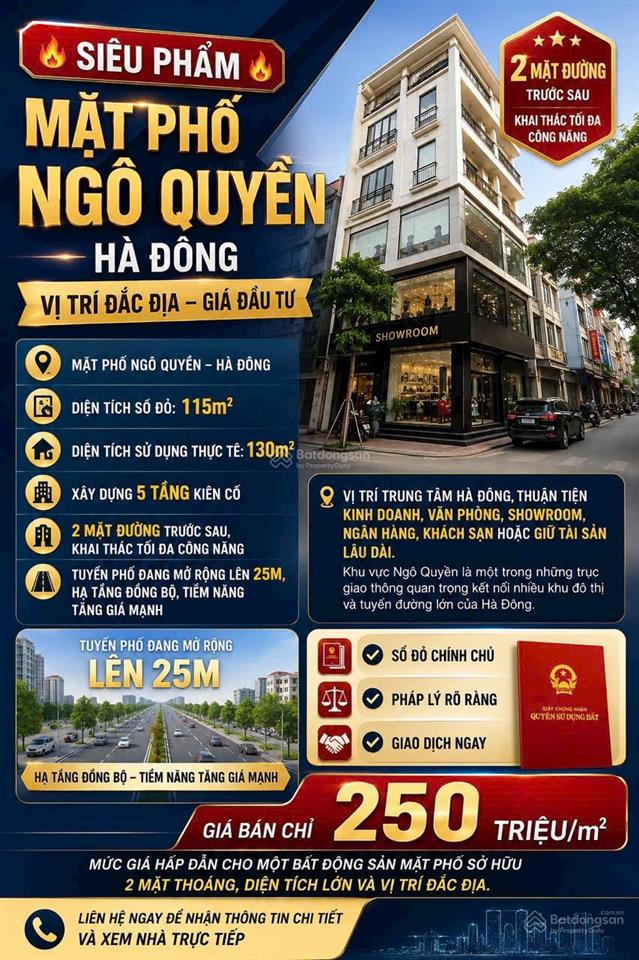 Siêu phẩm mặt phố ngô quyền  hà đông  vị trí đắc địa  giá đầu tư
