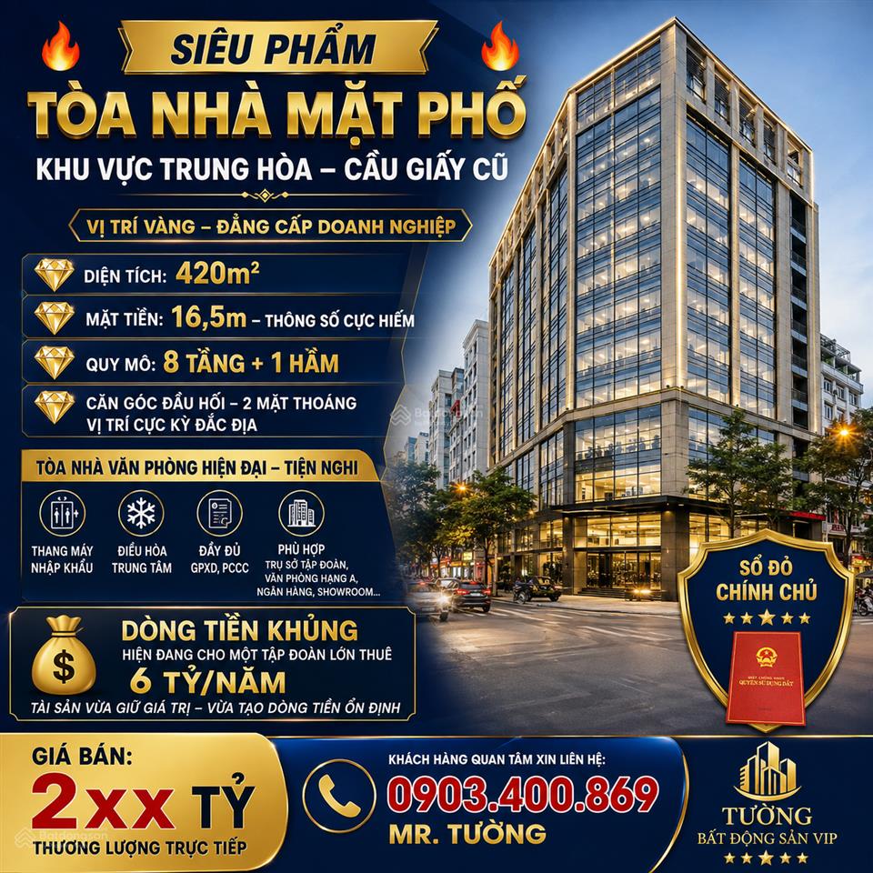 Siêu phẩm tòa nhà mặt phố khu vực trung hòa cầu giấy cũ