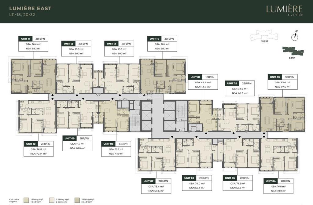 Bán căn góc 2pn lumiere riverside mặt tiền xn q2, sổ hồng chính chủ, sẵn hđ thuê