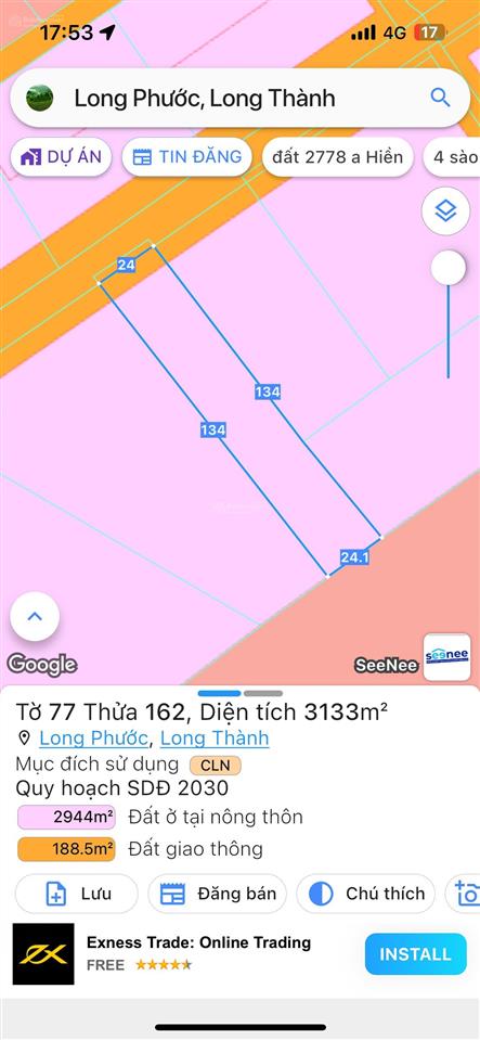 Đất mặt tiền đường chính vào tdc long phước và cụm kcn long phước, giá dtu.