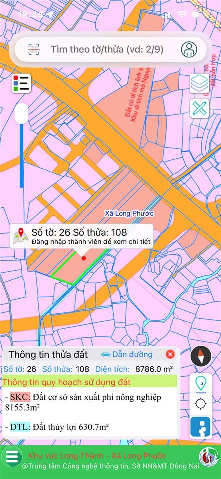 Đất mt quốc lộ 51 ở long phước, ngay trước sân bay long thành, thích hợp kho bãi