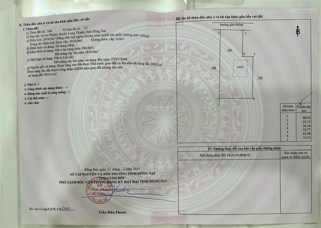 Nhà vườn ở an phước gần thị trấn long thành, đường ôtô né nhau, shr thổ cư sẵn