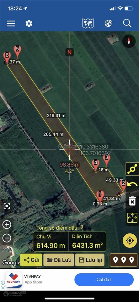 Đất lúa bình nghị, ngay mặt tiền đường kênh, shr thổ cư, 460m2 thổ sẵn, giá đầu tư