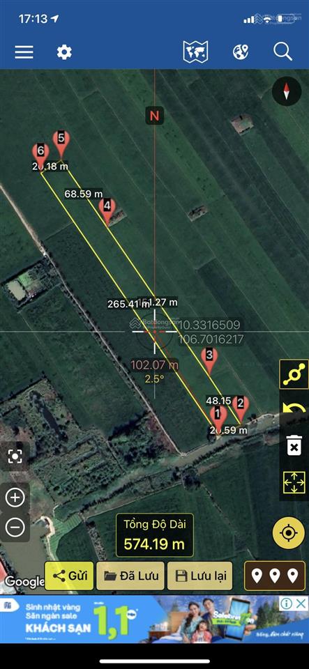 Đất lúa bình nghị, ngay mặt tiền đường kênh, shr thổ cư, 460m2 thổ sẵn, giá đầu tư