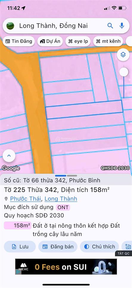 Lô liền kề ở ấp 3 phước bình, đường nhựa thông, cách ql51 chỉ hơn 1km, shr thổ cư