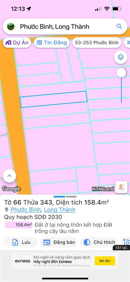Lô liền kề ở ấp 3 phước bình, đường nhựa thông, cách ql51 chỉ hơn 1km, shr thổ cư