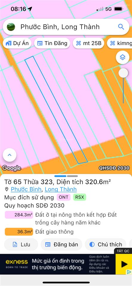 Đất mặt tiền đường tập đoàn 7, phước bình, cách ql51 chỉ 700m, shr thổ cư sẵn.