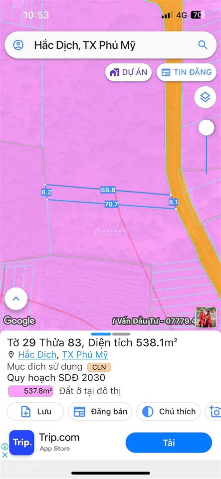 Bán 7600m đất 2mt đường nhựa ở hắc dịch, cách khu công nghệ cao chỉ 500m.