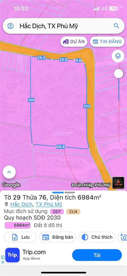 Bán 7600m đất 2mt đường nhựa ở hắc dịch, cách khu công nghệ cao chỉ 500m.