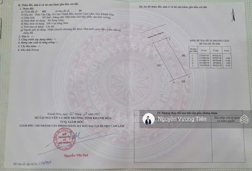 Đất cam thành bắc 108m² full thổ chỉ 555 triệu, cơ hội săn quy hoạch nhận tái định cư