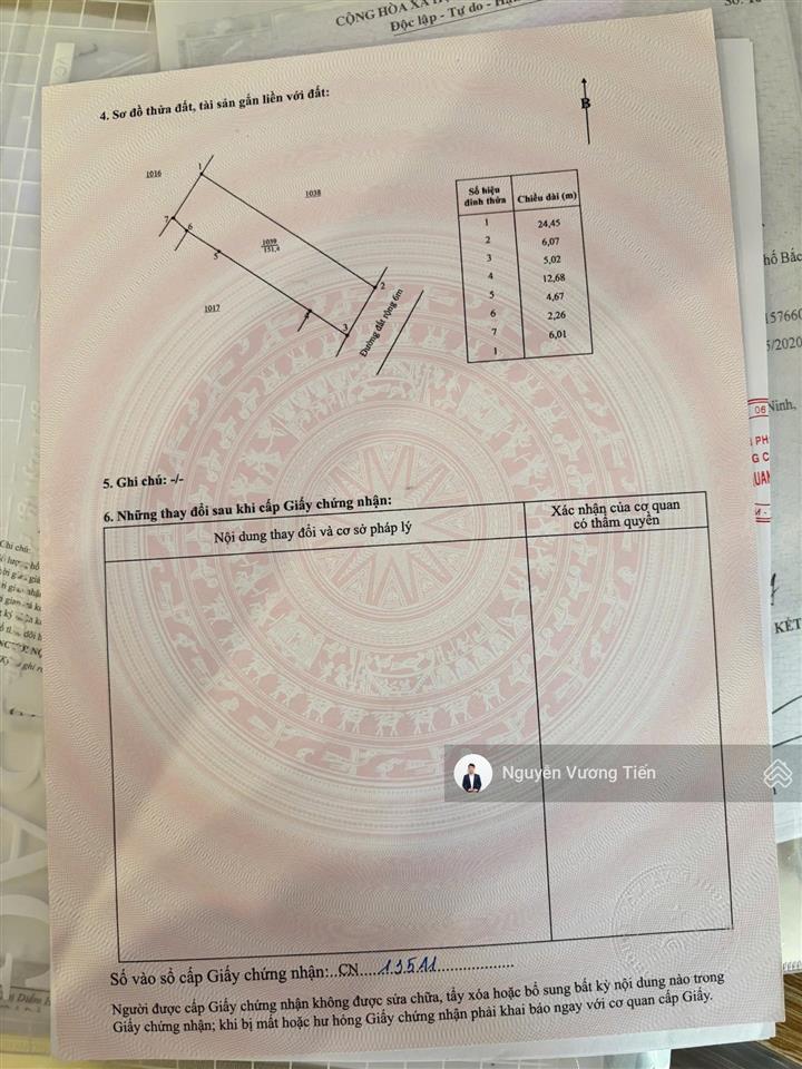 Đầu tư sinh lời đất quy hoạch full thổ cư 151,4m2 ngang 6m giá chỉ 1,05 tỷ