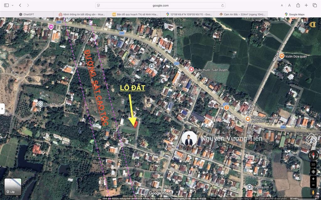 500 triệu đất nam ninh hòa 96,4m² full thổ ngang 5m gần trục dt5. cách ql1a chỉ 700m. dân cư đông