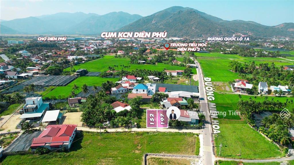 11tr/m2 đất diên phú 152m² gần ql1 và kcn 500m ngang 5,5m nở hậu 7m. đường lớn ô tô tận nơi