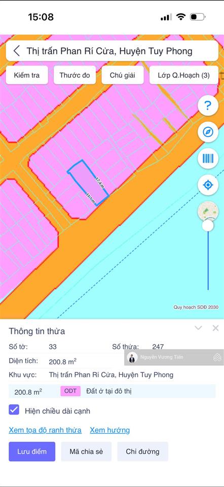 Mặt tiền bám biển phan rí cửa 200m2 thổ cư 100% giá chỉ 2,9 tỷ view trực diện biển (8,3x22m)