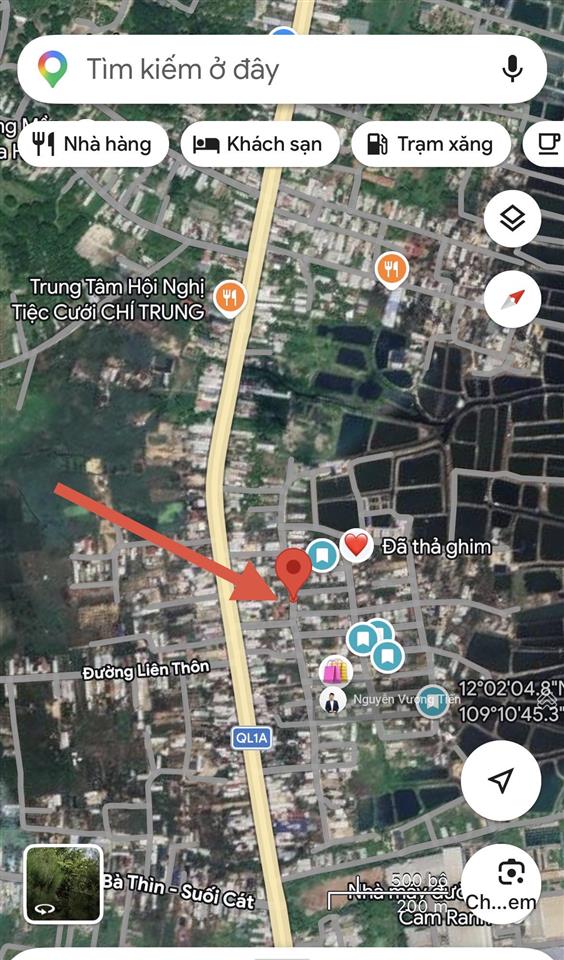 Đất thủy triều  cam lâm 125m2 thổ cư, cách ql1 chỉ 50m. đường chính rộng 10m. góc 2 mặt tiền