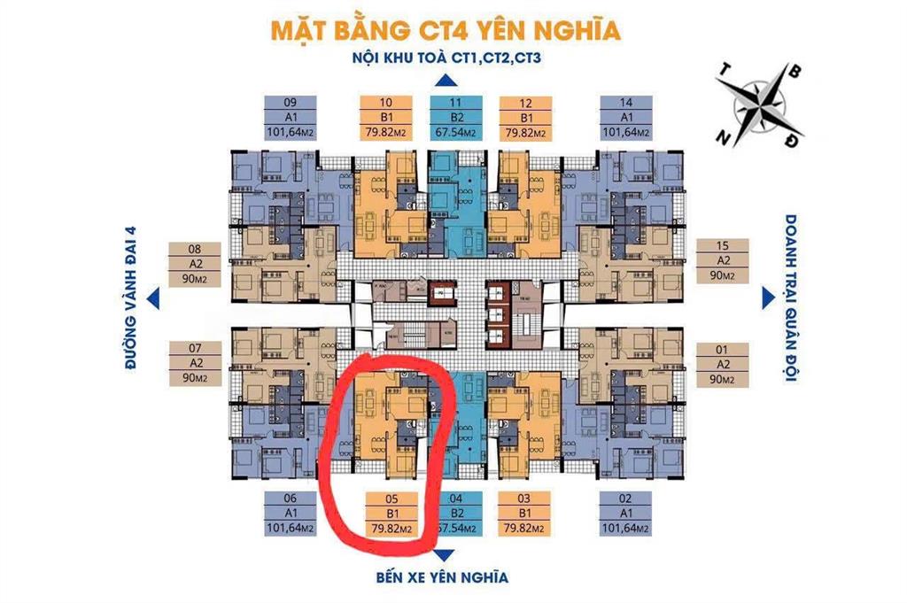 Bán căn hộ chung cư ct4  yên nghĩa sau bến xe yn 80m giá 4,4 tỷ