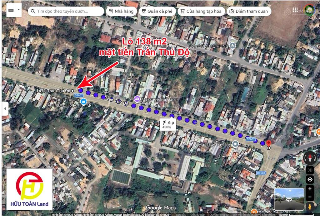 Bán đất đường trần thủ độ giá chỉ 3,5 tỷ/138 m2 (25,1 tr/m2) gần ngã 4 thương tín