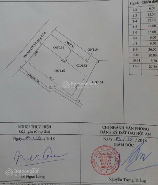 Bán lô đất 1.352 m2 (ngang 25m), đường bàu ốc hạ 1  hội an, giá chỉ 14,8 tr/m2