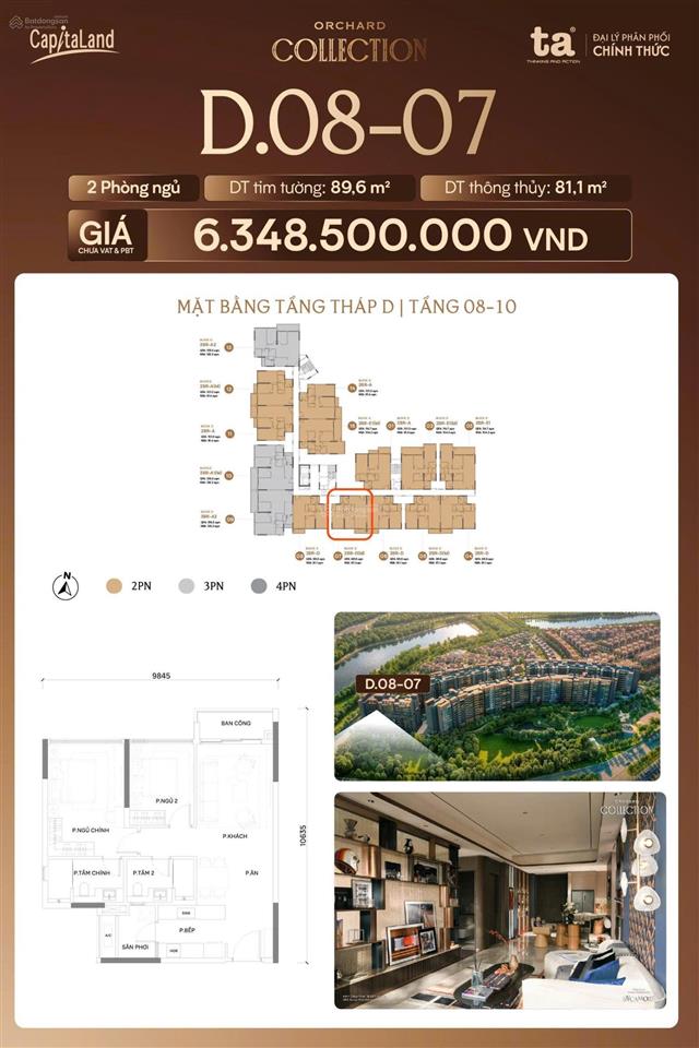 Hàng nội bộ căn hộ orchard collection 89m2  2pn căn cuối cùng ký trực tiếp cđt với giá chỉ 5,6 tỷ