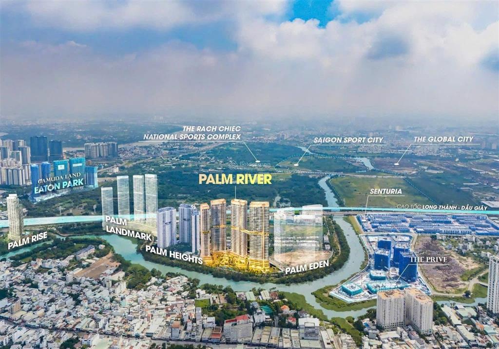 Palm river căn 85m | 2pn | giá khoảng 10 tỷ sở hữu không gian sống 3 mặt sông ngay khu đông