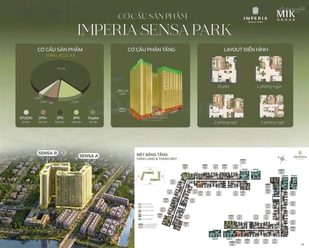 Giỏ hàng 3 phòng ngủ 95m2 imperia sensa park căn hộ giá hợp lý ngay đường liên phường  8,3 tỷ/căn