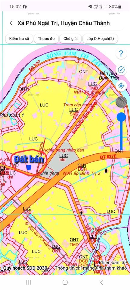 200m2 thổ cư. 5x40m. gần tl 827b. tl 827d. tl 827e