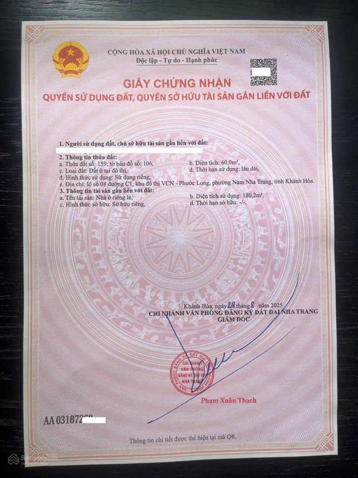 Bán nhà 4 tầng kđt vcn phước long gần sông quan trường, đối diện sun nha trang chỉ 8.6tỉ