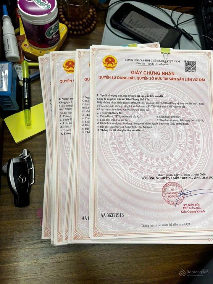 Bán đất nền dự án tại vạn xuân, phổ yên, thái nguyên, giá cực chất 1,85 tỷ, 100m2