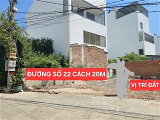 Chỉ 3,5 tỷ lô đất vị trí đẹp lối xe hơi lê hồng phong chạy thông cách đường số 22 chỉ 20m