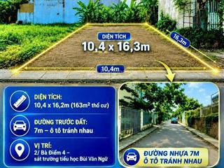 Đất 10,4x16m sát bên trường bùi văn ngữ, đường song hành  phan văn hớn, mua đầu tư quá ngon ạ