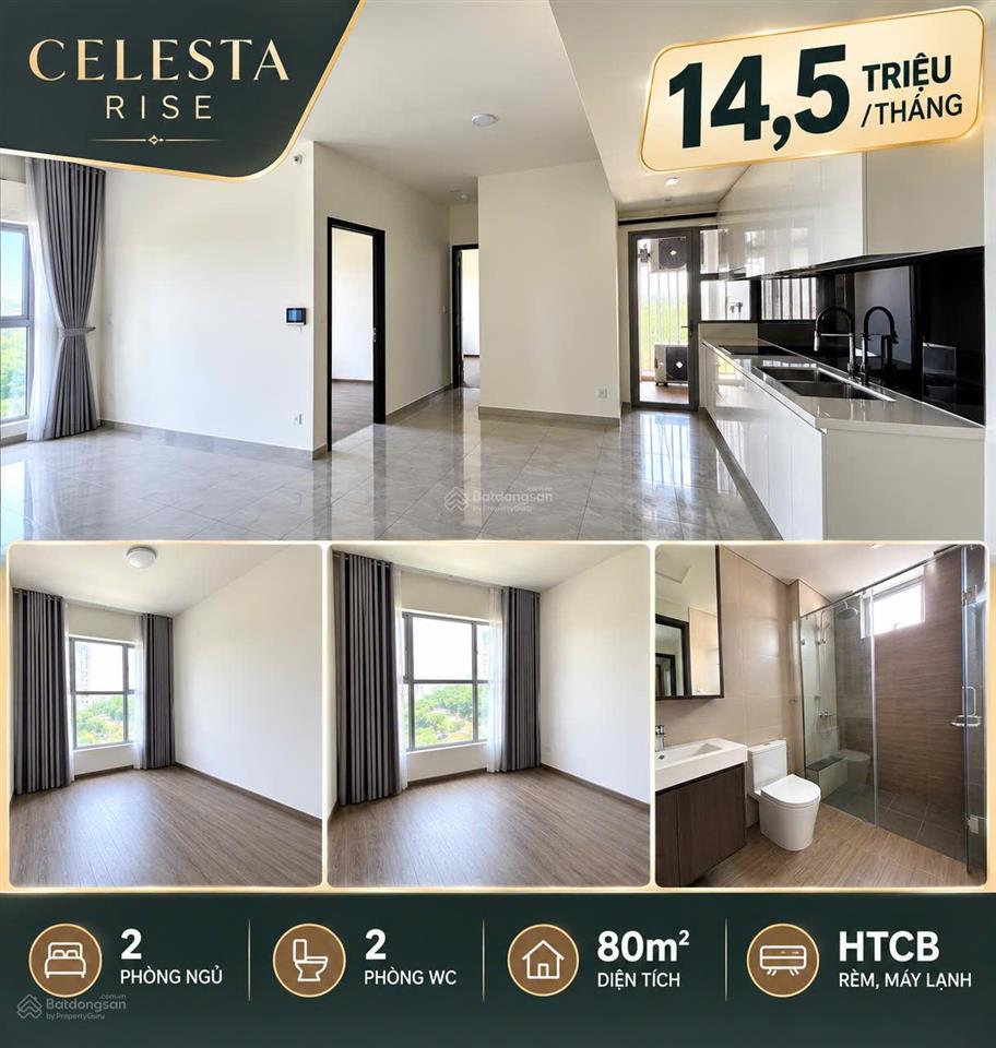Chỉ 15tr/tháng 2pn 2wc 80m full nội thất  hotline 0906 233 ***  celesta rise, ở ngay