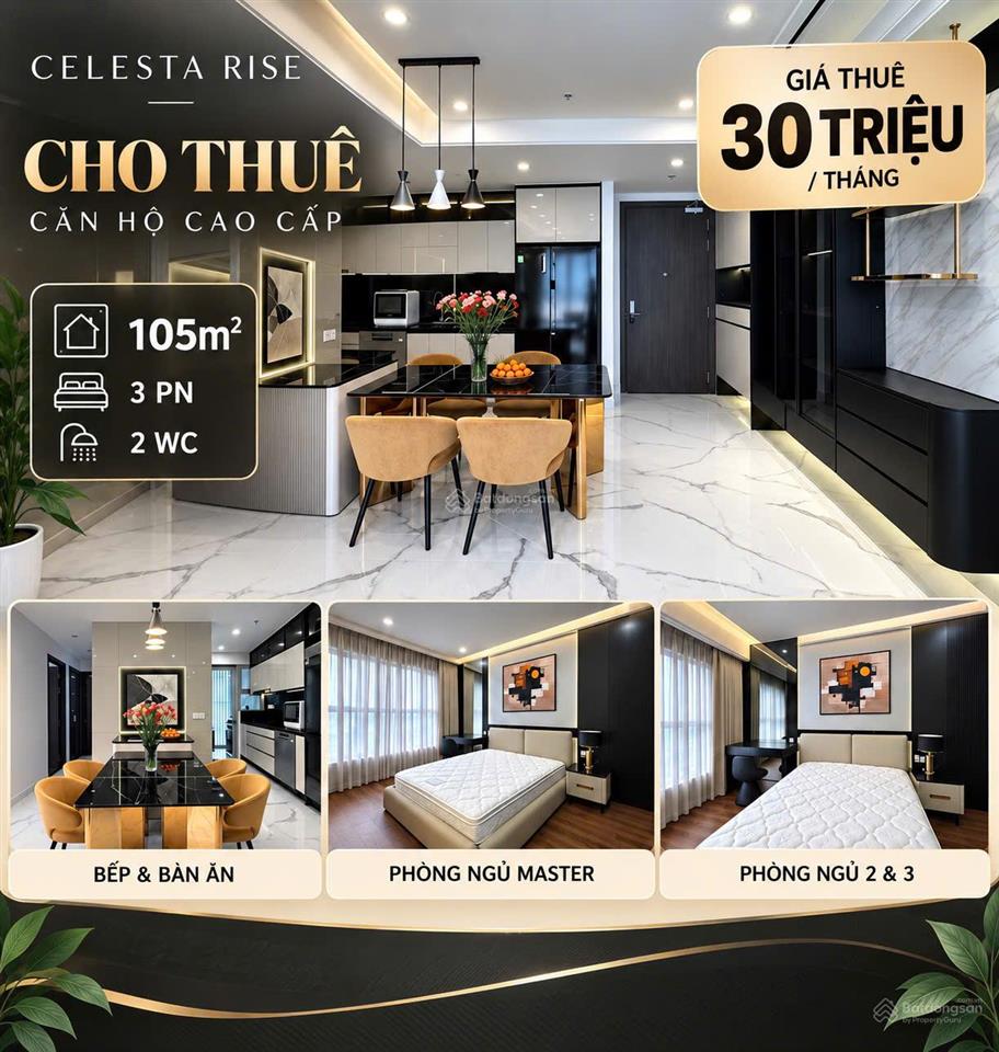 Chỉ 15tr/tháng 2pn 2wc 80m full nội thất  hotline 0906 233 ***  celesta rise, ở ngay