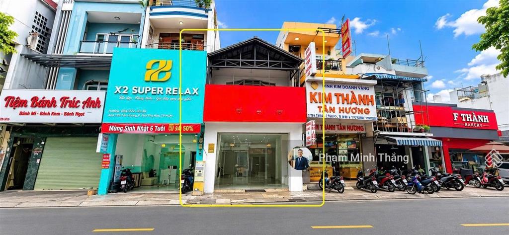 Cho thuê nhà mặt tiền tân hương, tân phú 88m2, ngang 5.3m, 3 tầng, giá 38 triệu/th