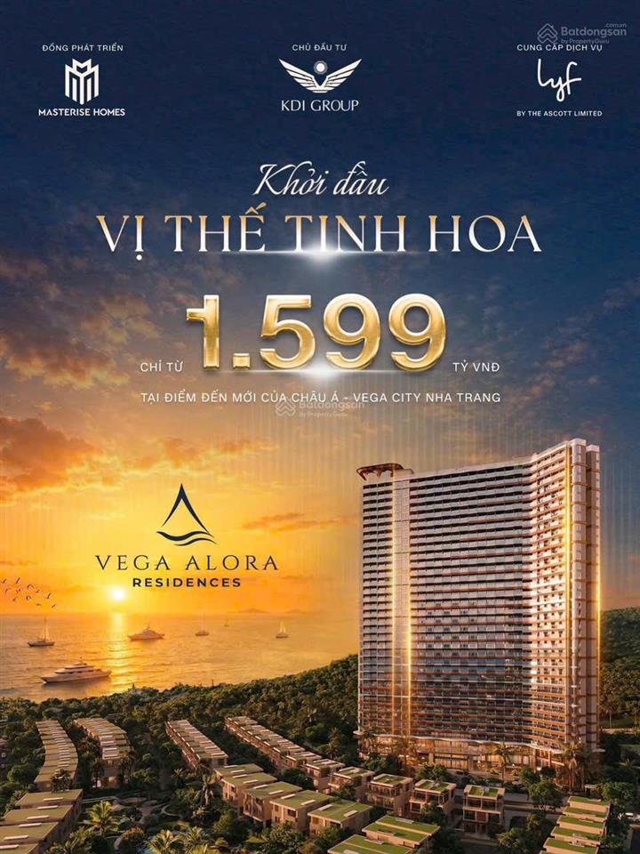 Căn hộ 5 sao mặt biển nha trang, chỉ 1,59 tỷ, vega alora, gran meliá