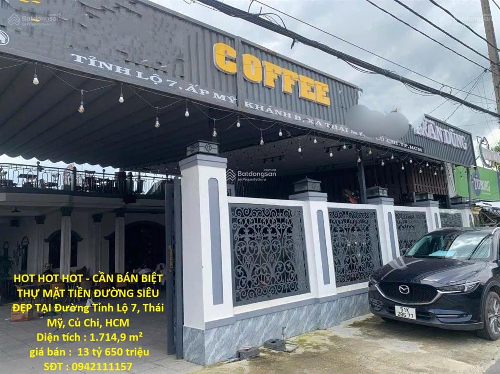 Hot hot hot  cần bán biệt thự mặt tiền đường siêu đẹp tại đường tỉnh lộ 7, thái mỹ, củ chi, hcm