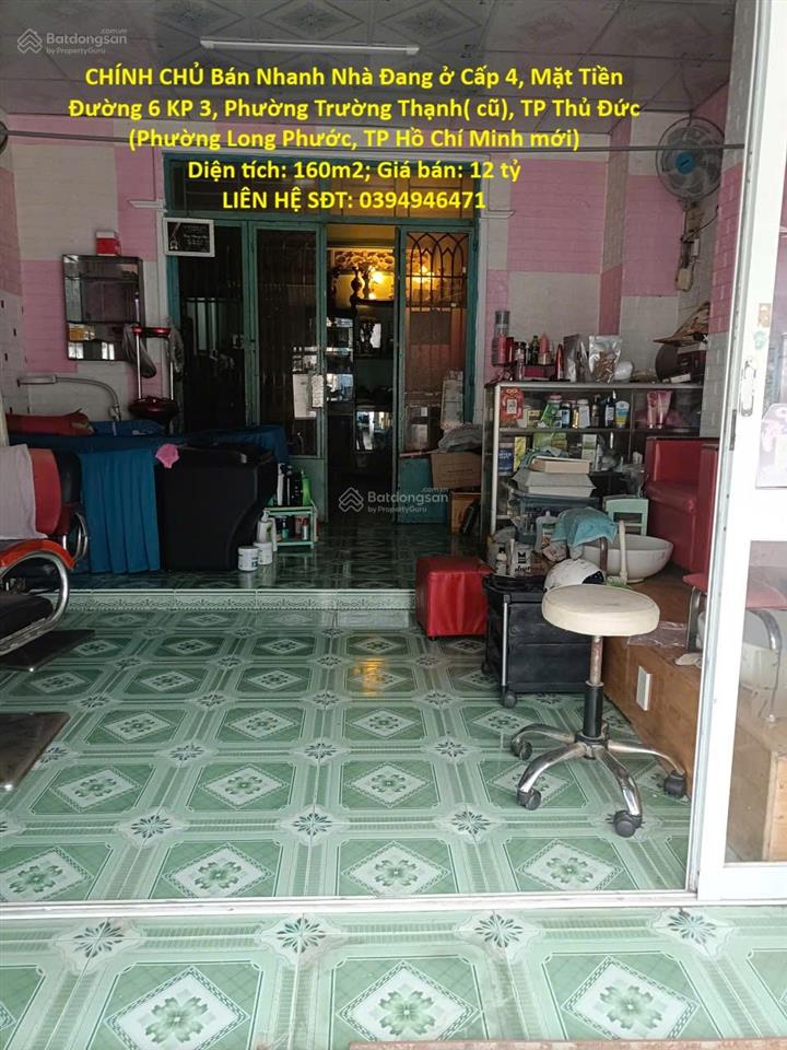 Chính chủ bán nhanh nhà đang ở cấp 4, mặt tiền đường 6 kp 3, phường trường thạnh( cũ), tp thủ đức