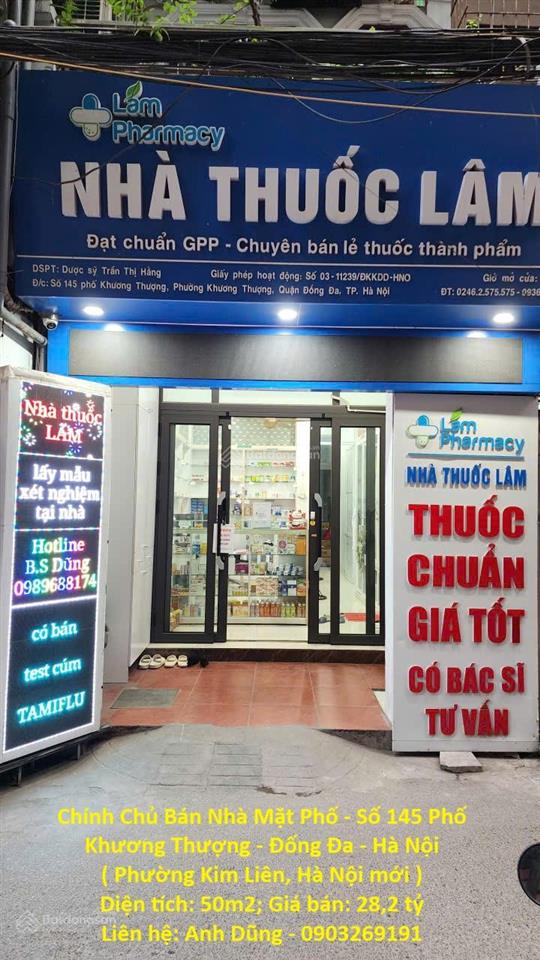 Chính chủ bán nhà mặt phố  số 145 phố khương thượng  đống đa  hà nội